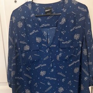 Harper - Harry Potter Ravenclaw House Navy Georgette Pullover Blouse Size 0